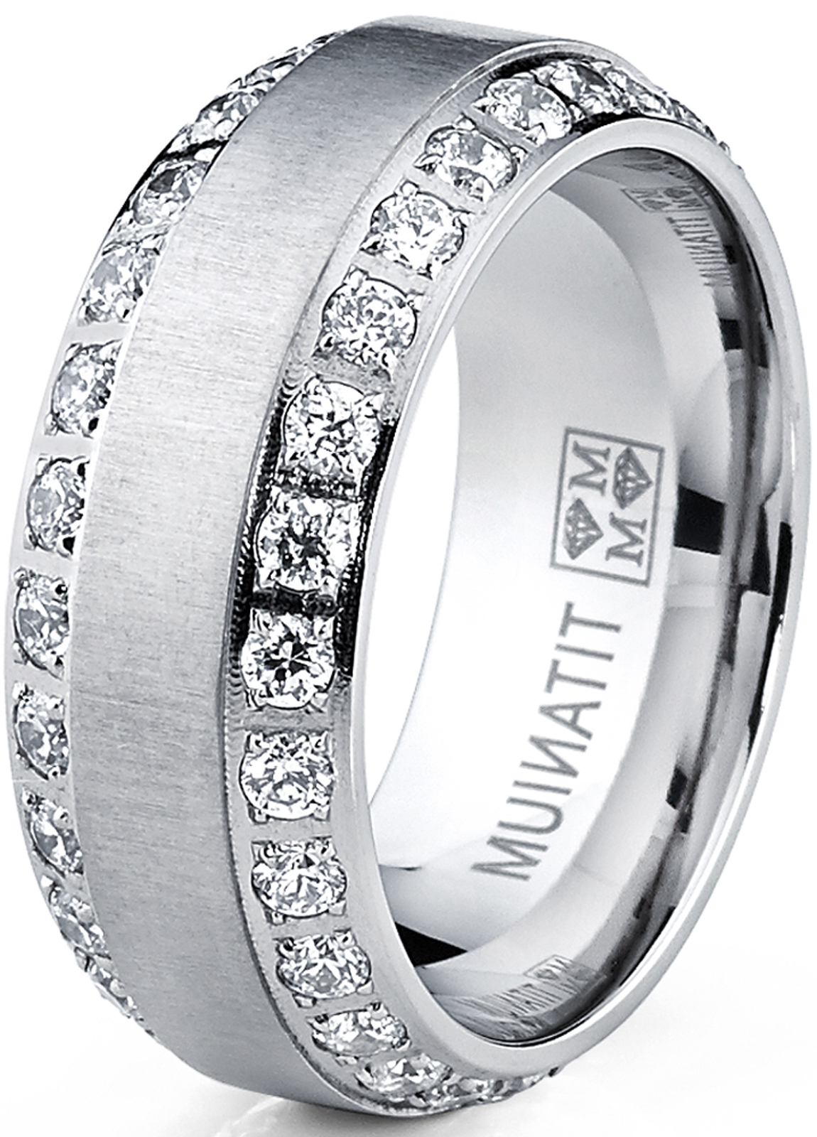 1.75 Carats Men's Titanium Wedding Band Ring 8MM Rose Goldtone Black Silvertone - Picture 15 of 16